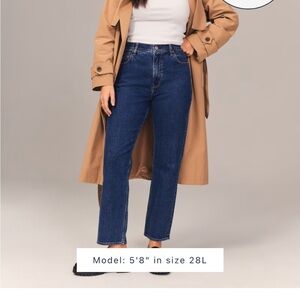 Abercrombie & Fitch Curve Love Ultra High Rise Straight Jean